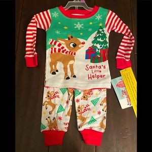 NWT Rudolph the red nosed Reindeer Pajamas 12 mon